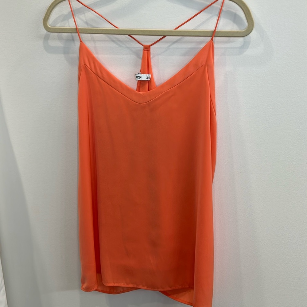 Mango Bright Orange Spaghetti Strap Tank Top